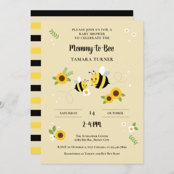 Cute Characters Mommy-to-bee Baby Shower Invitation by marlenedesigner at Zazzle
