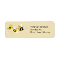 Cute Characters Mommy-to-Bee Baby Shower Label