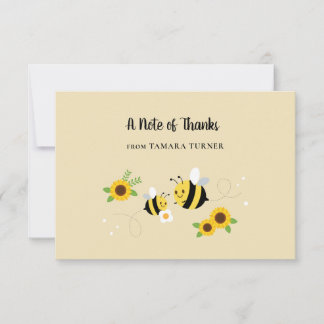 Cute Characters Mommy-to-Bee Baby Shower Thank You Card