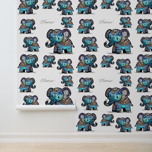 Cute Charming Elephant in Soft Pastel Colors Wallpaper (Application)