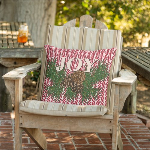 Cute Charming Happy Holidays Joy Cabin Home Decor Outdoor Pillow