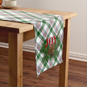 Cute Charming Happy Holidays Joy Cabin Home Decor Short Table Runner
