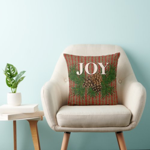 Cute Charming Happy Holidays Joy Cabin Home Decor  Throw Pillow