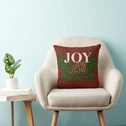 Cute Charming Happy Holidays Joy Cabin Home Decor Throw Pillow