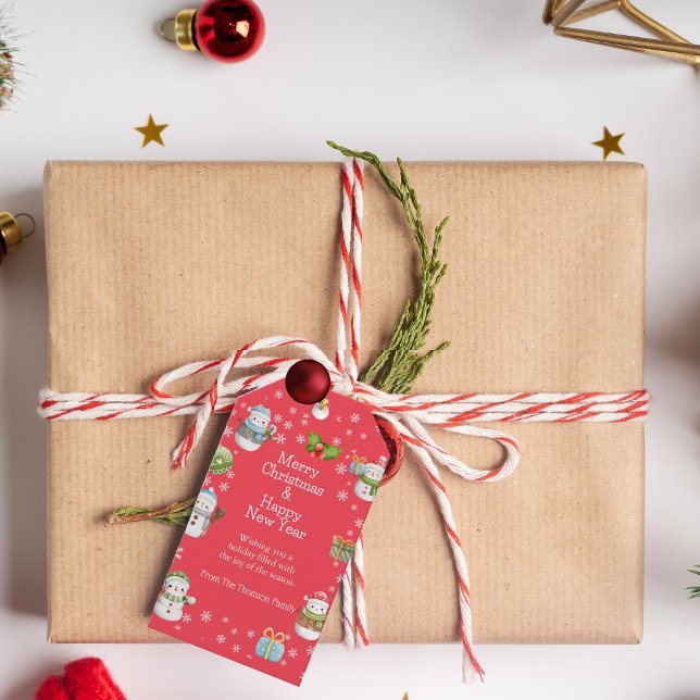 Cute Charming Winter Snowman Gift Tag (Creator Uploaded)