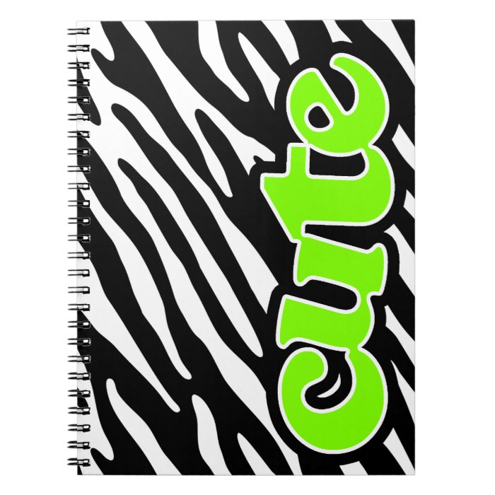 Cute Chartreuse, Neon Green Zebra Stripes Notebooks