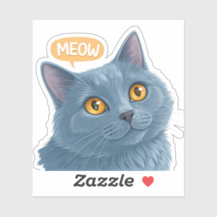 Cute Chartreux Cat Face Sticker” Adorable Plush Sticker