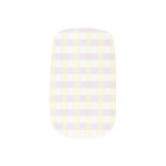 Cute check pastel purple and yellow nail tips minx nail art