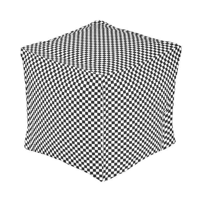 Cute Checkerboard design Outdoor Pouf (Angled Front)