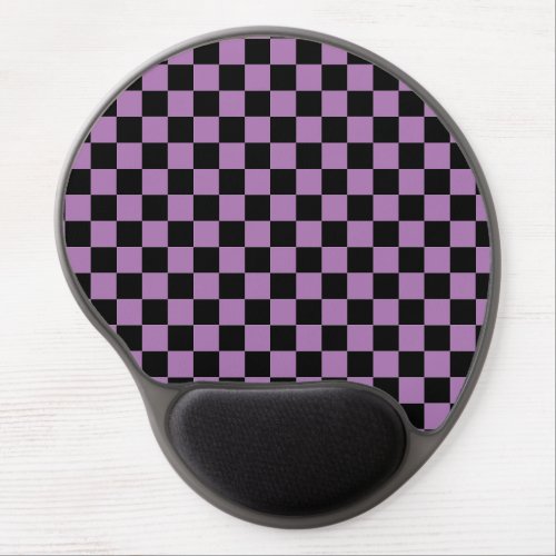 Cute Checkered chequered Lavender Purple  Black Gel Mouse Pad