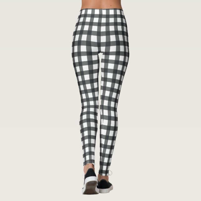 Cute Checkered Fabric Design Leggings (Back)