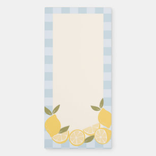 Cute checkered shopping list with Lemons Magnetic  Magnetic Notepad