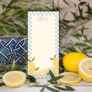 Cute checkered shopping list with Lemons Magnetic Notepad