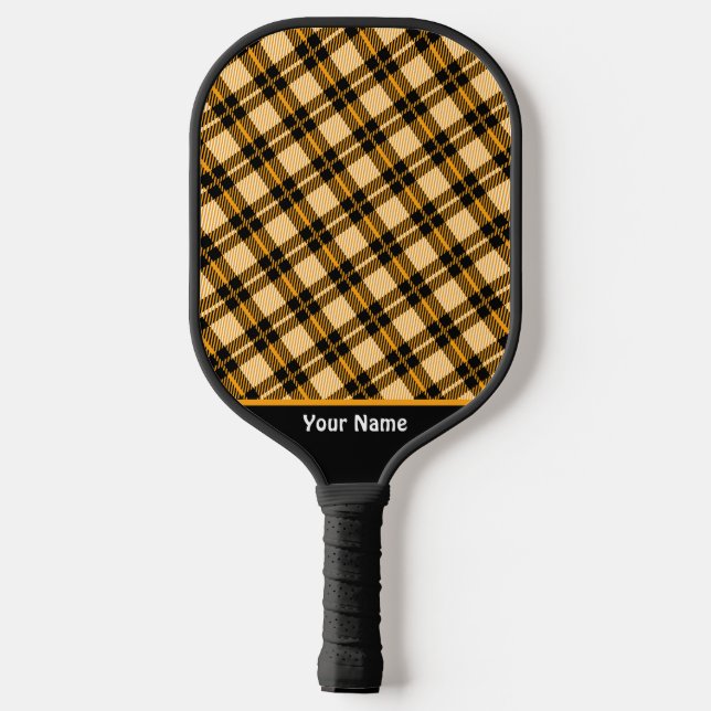Cute Checkered Yellow Pickleball Paddle (Back)