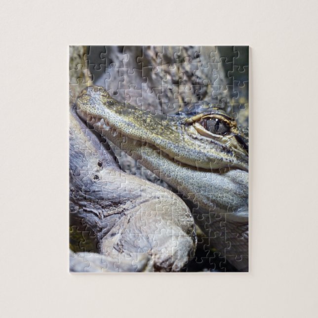 Cute Cheeky Baby Crocodile Smiling Jigsaw Puzzle (Vertical)