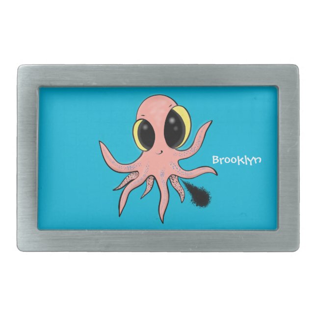 Cute, cheeky baby octopus cartoon belt buckle (Front)