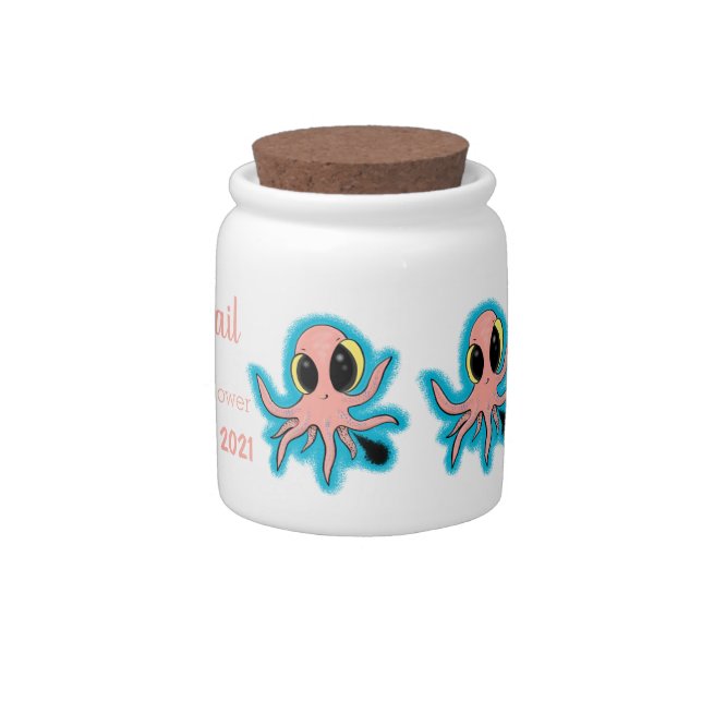 Cute, cheeky baby octopus cartoon candy jar (Right)