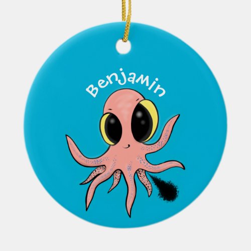 Cute cheeky baby octopus cartoon ceramic ornament