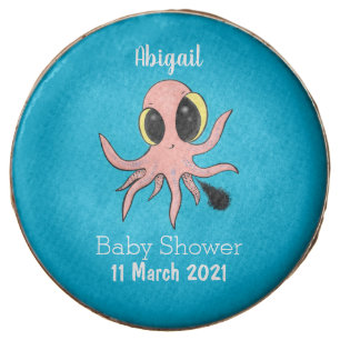 Cute, cheeky baby octopus cartoon chocolate covered oreo