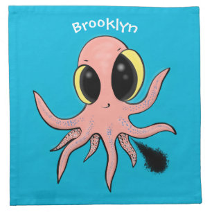 Cute, cheeky baby octopus cartoon cloth napkin