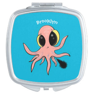 Cute, cheeky baby octopus cartoon compact mirror