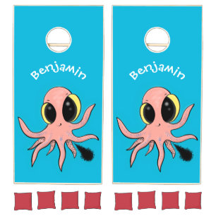 Cute, cheeky baby octopus cartoon cornhole set