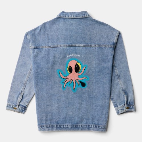 Cute cheeky baby octopus cartoon denim jacket