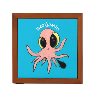 Cute, cheeky baby octopus cartoon desk organizer