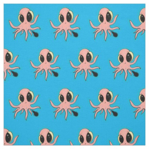 Cute, cheeky baby octopus cartoon fabric