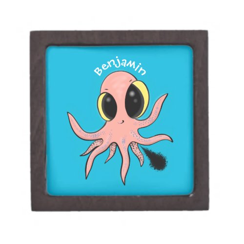 Cute cheeky baby octopus cartoon gift box