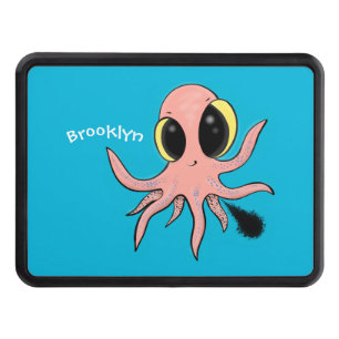 Cute, cheeky baby octopus cartoon hitch cover