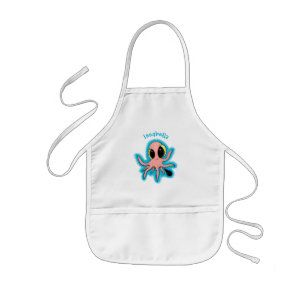 Cute, cheeky baby octopus cartoon kids' apron