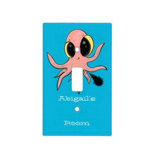 Cute, cheeky baby octopus cartoon light switch cover