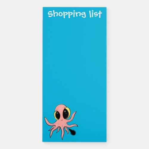 Cute cheeky baby octopus cartoon magnetic notepad