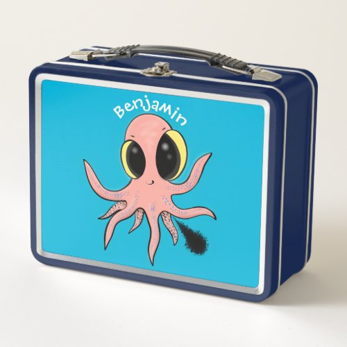 Cute cheeky baby octopus cartoon metal lunch box