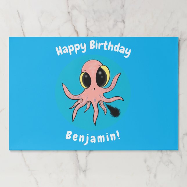 Cute, cheeky baby octopus cartoon paper pad (Front)