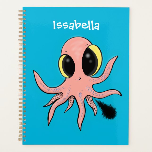 Cute, cheeky baby octopus cartoon planner (Front)