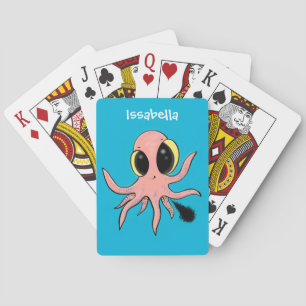 Cute, cheeky baby octopus cartoon poker cards
