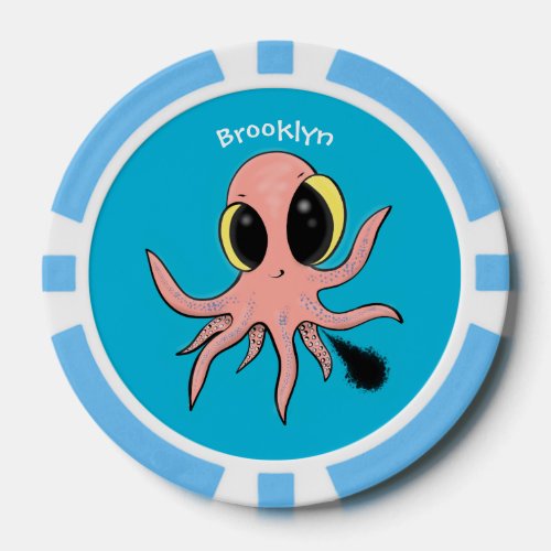 Cute cheeky baby octopus cartoon poker chips