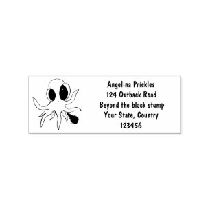 Cute, cheeky baby octopus cartoon rubber stamp