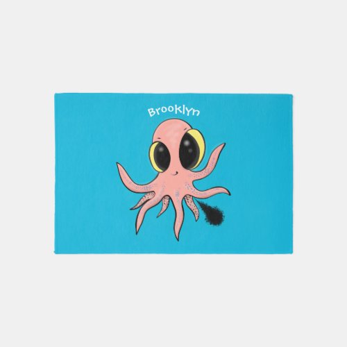 Cute cheeky baby octopus cartoon rug