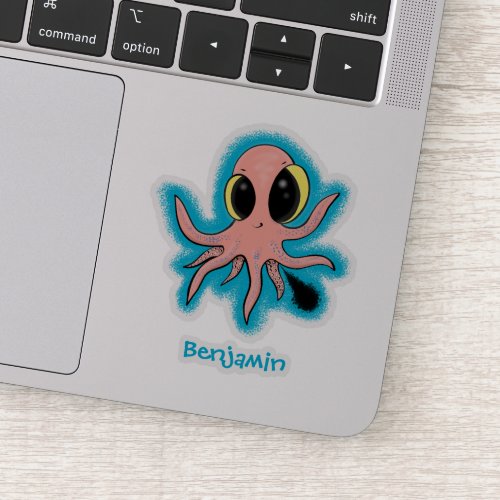 Cute cheeky baby octopus cartoon sticker