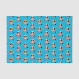 Cute, cheeky baby octopus cartoon tissue paper