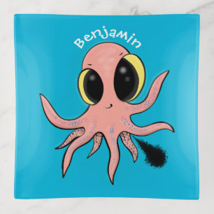 Cute, cheeky baby octopus cartoon trinket tray