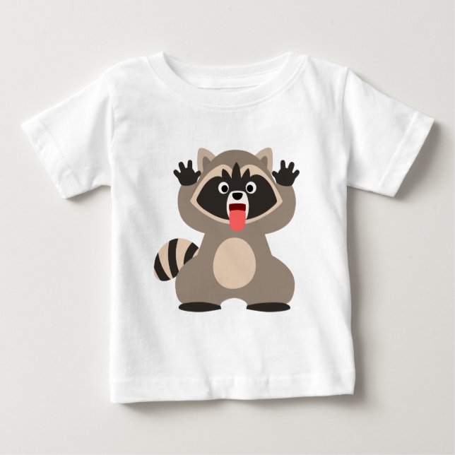 Cute Cheeky Cartoon Raccoon Baby T-Sh T-Shirt (Front)