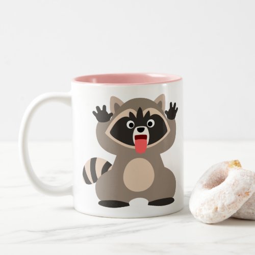 Cute Cheeky Cartoon Raccoon Two_Tone Coffee Mug