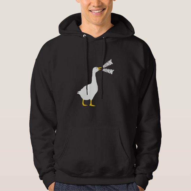 Cute Cheeky Honk Loud Quack Annoying Goose Croak D Hoodie (Front)