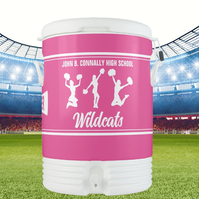 Cute Cheer Camp Custom Pink Cheerleaders Beverage Cooler (Creator Uploaded)
