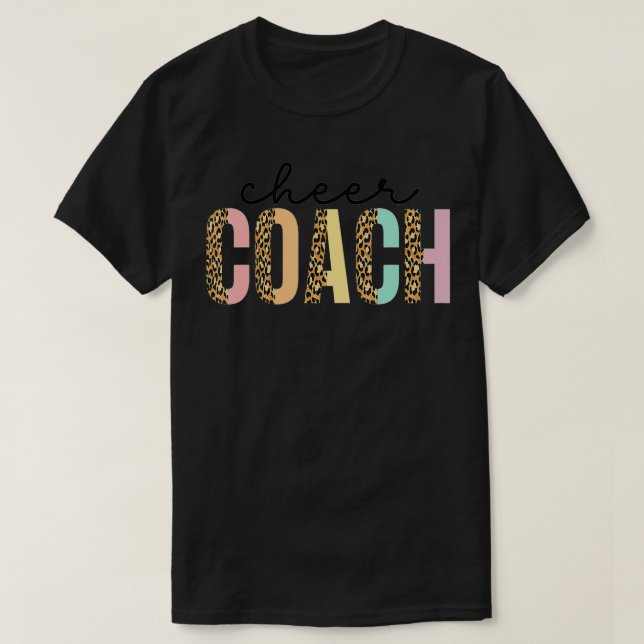 Cute Cheer Coach For Women Cheerleader Mom Coaches T-Shirt (Design Front)