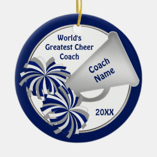 Cute Cheer Coach Gift Ideas PERSONALIZED Ceramic Ornament